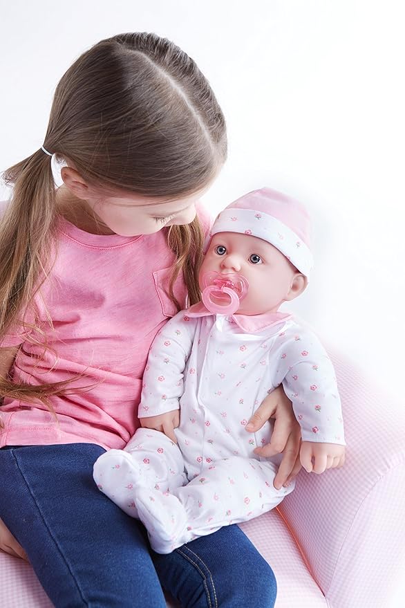 JC Toys 20-inch La Baby Soft Body Doll | Washable | Gift Set includes Magic Milk Bottle & Pacifier | Removable Pink Outfit | Perfect for Toddlers and Kids Ages 2+