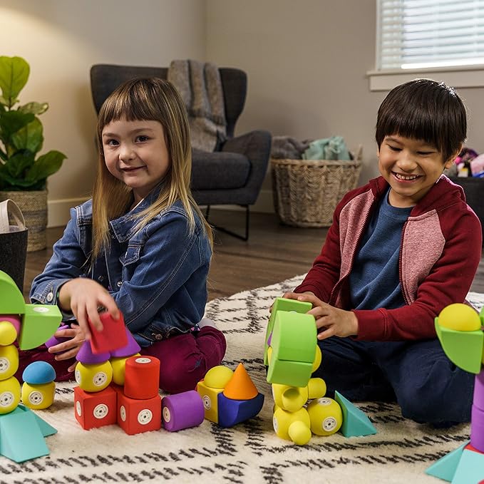 Magnetic Foam Blocks – STEM Preschool Toys for Children, Toddlers, Boys and Girls, The Ultimate Bath Toy – Castle Set, Bath Building Blocks, Engineering Toys for Kids 3-7