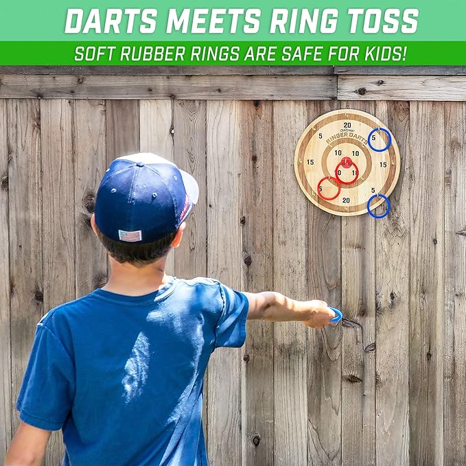 GoSports Ringer Darts Toss Game - Indoor Outdoor Hook Ring Toss Set for Kids & Adults