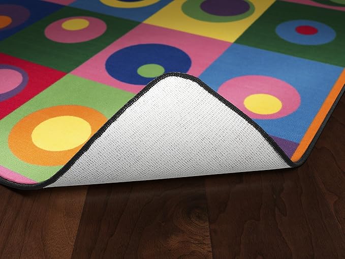 Flagship Carpets Multi Silly Circles Colorful Abstract Children's Classroom Area Rug for Kids Room Seating Décor, Play Carpet for Teaching and Playing, (Seats 20), 5'10" x 8'4", Rectangle