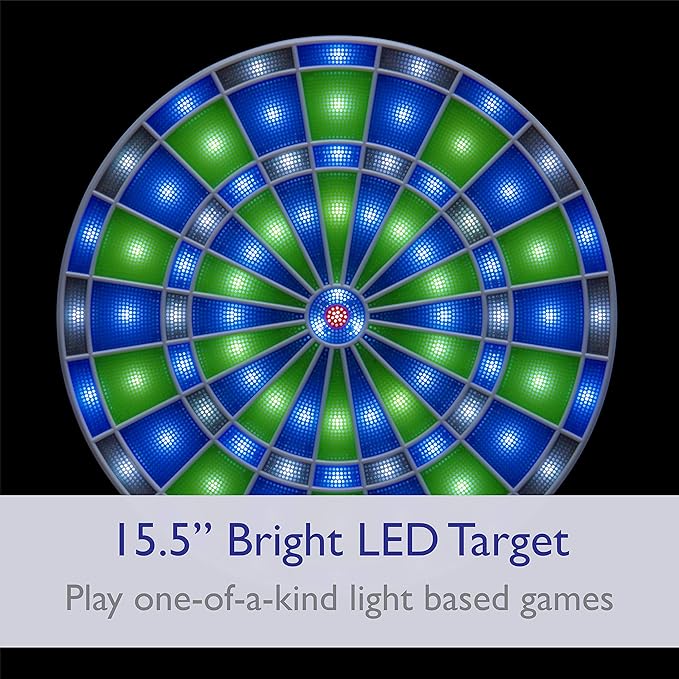 Viper Ion Electronic Dartboard, Illuminated Segments, Light Based Games, Green and Blue Segment Colors, Ultra Thin Spider to Increased Scoring Area
