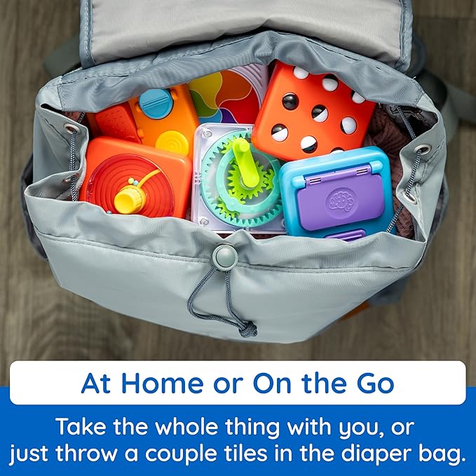 Fat Brain Toys PlayTab Essentials, Modular Sensory Activity Board for Babies and Toddlers Ages 12 Months+