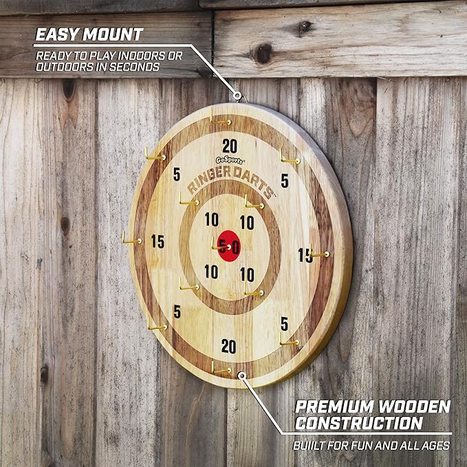 GoSports Ringer Darts Toss Game - Indoor Outdoor Hook Ring Toss Set for Kids & Adults