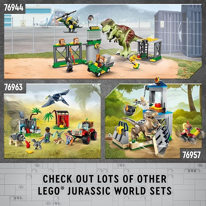 LEGO Jurassic World Baby Dinosaur Rescue Center, Building Set for Kids with a Toy Car and 5 Dinosaur Figures Including a Triceratops and Velociraptor, Dinosaur Toy for Boys and Girls Ages 4+, 76963
