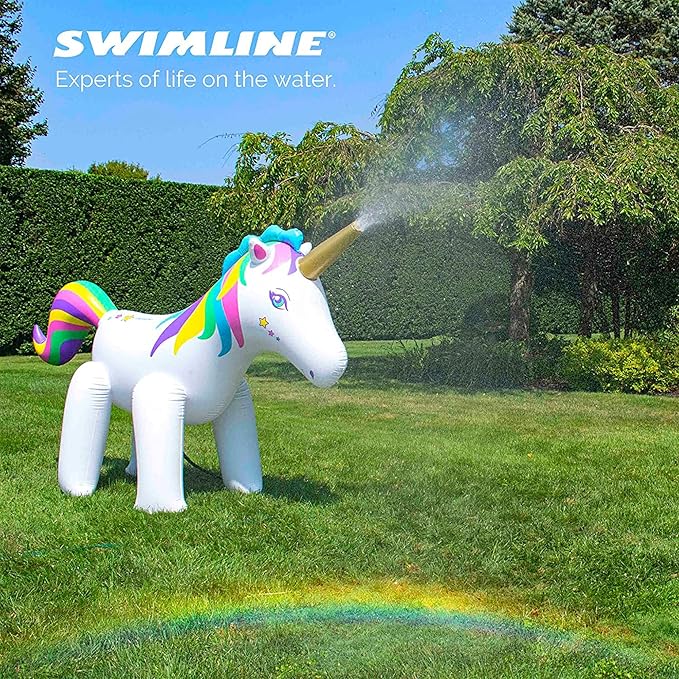 SWIMLINE Humongous Backyard Unicorn Sprinkler for Outdoor Fun and Adventure | Included Anchor Set, Standard Hose Connection, 6 Feet Tall | for Kids and Family Activity and Action