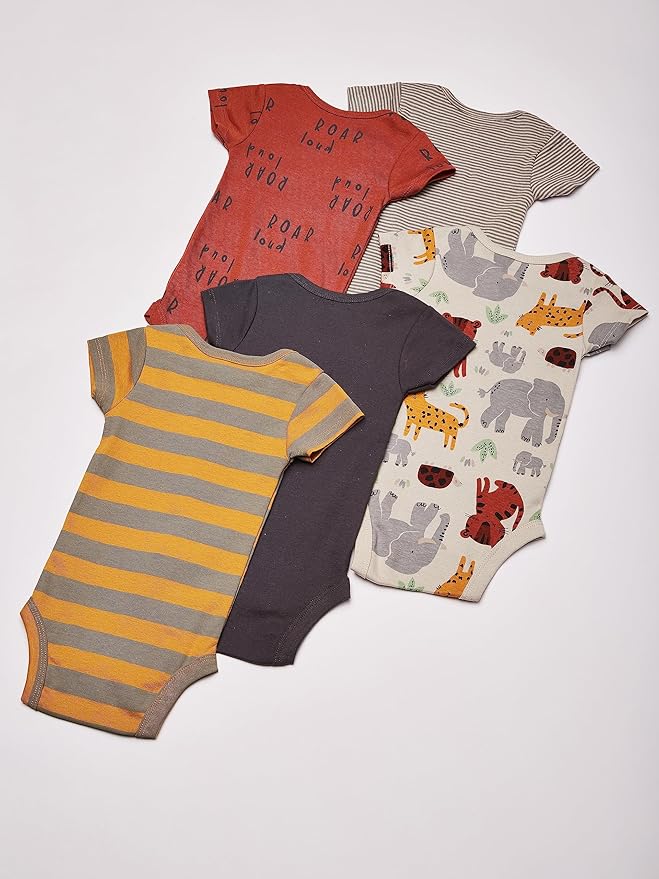 Gerber baby-boys 5-pack Short Sleeve Variety Onesies Bodysuits