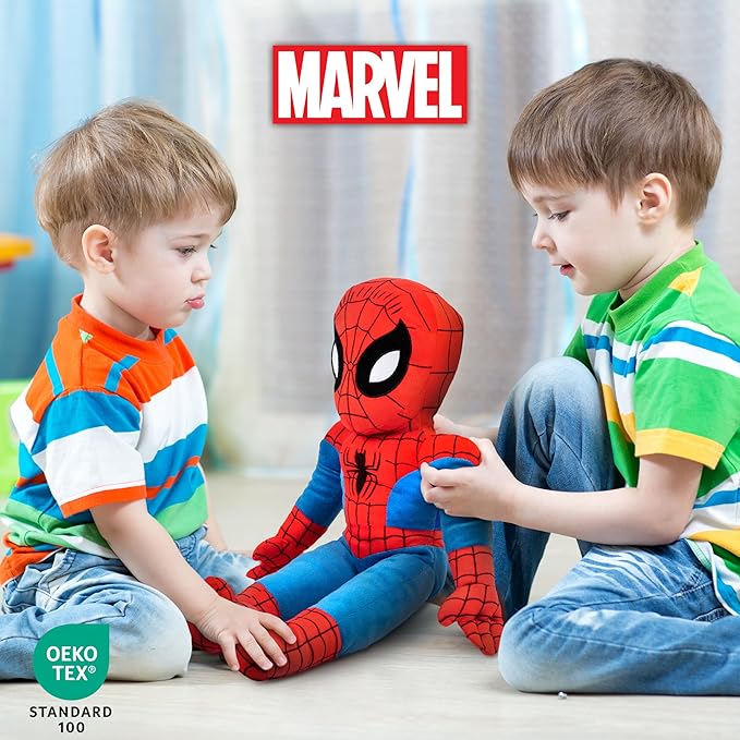 Jay Franco Marvel Super Hero Adventures Toddler Spiderman Plush Stuffed Pillow Buddy - Super Soft Polyester Microfiber, 20 inch (Official Marvel Product)