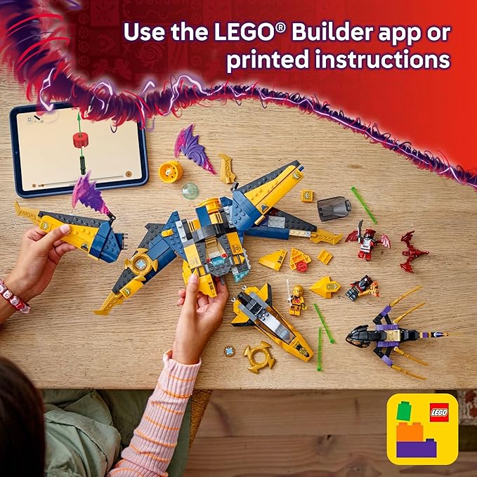 LEGO NINJAGO Ras and Arin's Super Storm Jet Toy - Building Toy for Kids, Boys and Girls, Ages 8+ - Airplane Toy with Detachable Drone and 3 Minifigures - Gift Idea for Birthdays - 71833