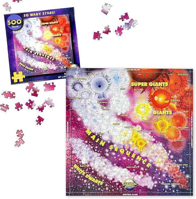 Celestial Buddies So Many Stars! 500 Piece Jigsaw Astronomy Space Puzzle and Poster for Ages 8+ | Educational Star Poster for Science STEM Learning (So Many Stars!)