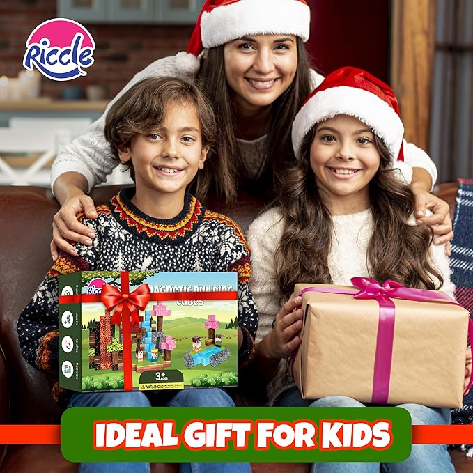 RICCLE Magnetic Blocks for Kids - 120 PCS Build Magnetic Building Blocks Toddler STEM Sensory Outdoor Toys for 3+ Year Old Boys & Girls, Educational & Learning Toys for Ages 4-12