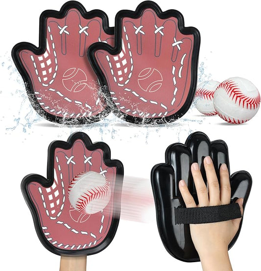 Toss and Catch Ball Game for Kids 3-8, Pool & Beach Ball Game, Outdoor Sports Toy with 2 Soft Sticky Balls & 2 Upgraded Paddles, Ages 3-8+