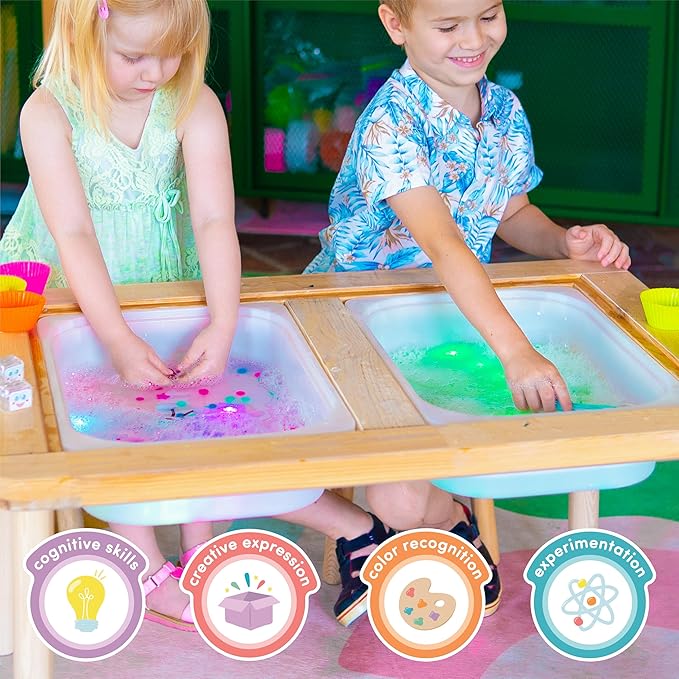 Glo Pals Water-Activated Light-Up Cubes Bundle for Sensory Play (Wacky Wild West – Purple, Yellow + Red)