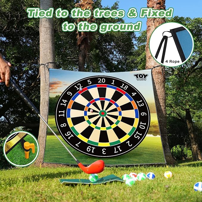 TOY Life Chipping Golf Game Mat Indoor Outdoor Games for Adults and Family Kids Outdoor Play Equipment Stick Chip Game Indoor Golf Set Backyard Games Outdoor Toys for Kids