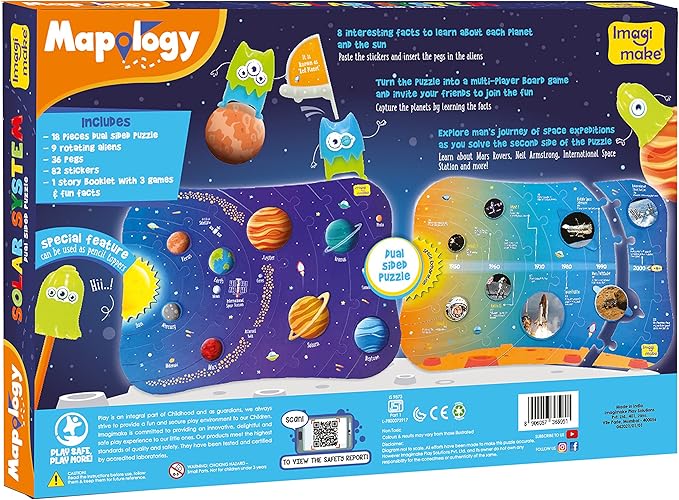 Imagimake Mapology Solar System for Kids | Educational Toys for Kids 5-7 | Space Toys | Puzzles for Kids Ages 4-8 | 6 Year Old Boy Gifts & Girl Gifts