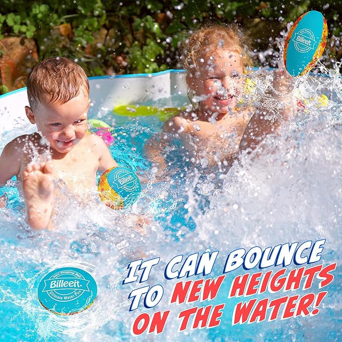 5Pcs Water Skipping Balls Set for Pool Play, Multi-Colored Splash Water Bouncing Balls, Fun Water Pool Beach Swim Toys & Games for Kids 3+ 4-8-12 and Adults