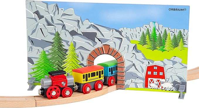 12 Wooden Train Cars Set with Wooden Storage Box with Box Cover Tunnel for 3,4,5,6,7 Years Old Compatible with Thomas & Friends Push-Along, Brio, IKEA, Imaginarium, Melissa and Doug