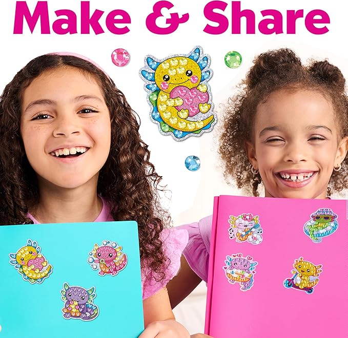 Creativity for Kids Big Gem Diamond Painting Kit: Axolotl Stickers & Suncatcher Kit - Diamond Painting Kits for Kids, Boys and Girls Art & Craft Kit Age 6-8+, Axolotl Toys and Christmas Gifts for Kids