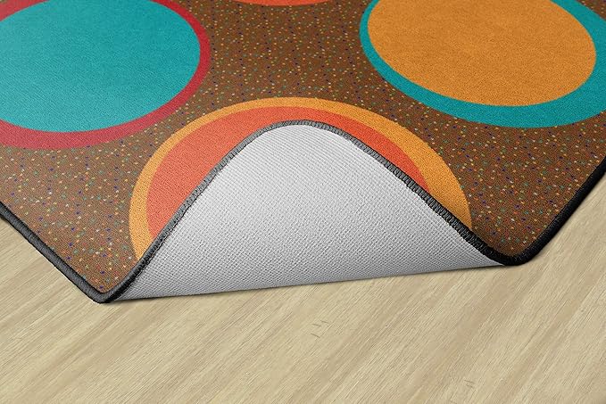 Flagship Carpets Sitting Spots Seating Rectangle Area Rug for Children's Classroom or Kids Playroom, and Home Learning Carpet, Seats 24, 7'6" x 12', Brown