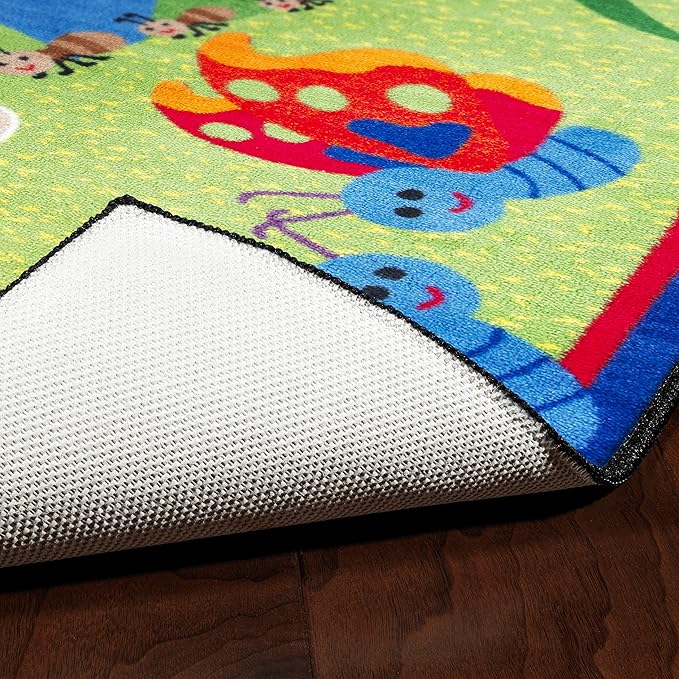 Flagship Carpets Kids and Baby Non Slip Area Rug for Home Learning or Classroom Carpet, Playroom or Kids Bedroom Mat, 3' x 5', Cutie Bugs