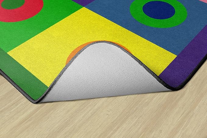 Flagship Carpets Multi Silly Circles Colorful Abstract Children's Classroom Area Rug for Kids Room Seating Décor, Play Carpet for Teaching and Playing, (Seats 35), 10'6" x 13'2", Rectangle