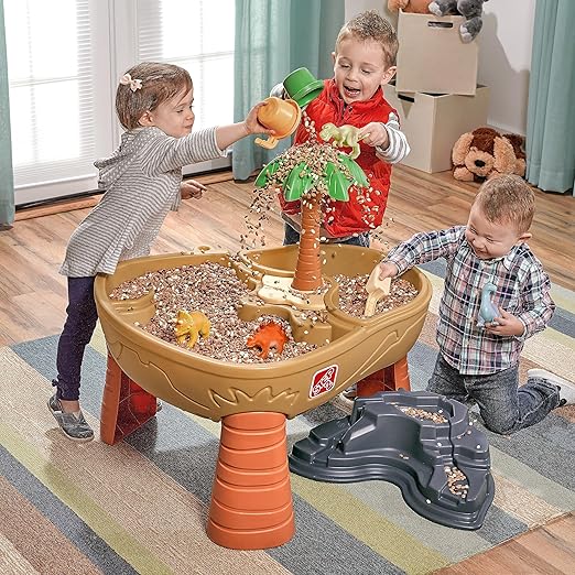 Step2 Dino Dig Sand and WaterTable, Kids Activity Sensory Playset, Summer Outdoor Toys, 7 Piece Water Toy Accessories, For Toddlers 2-5 Years Old