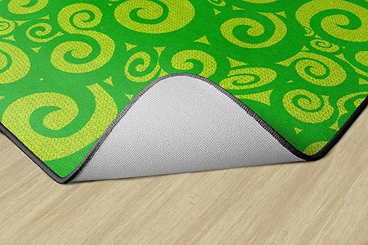 Flagship Carpets Swirl Tone on Tone Carpet for Children's Classroom and Bedroom Area Rug, Playroom or Teaching Area for Playtime and Reading, 10'6" x 13'2", Lime