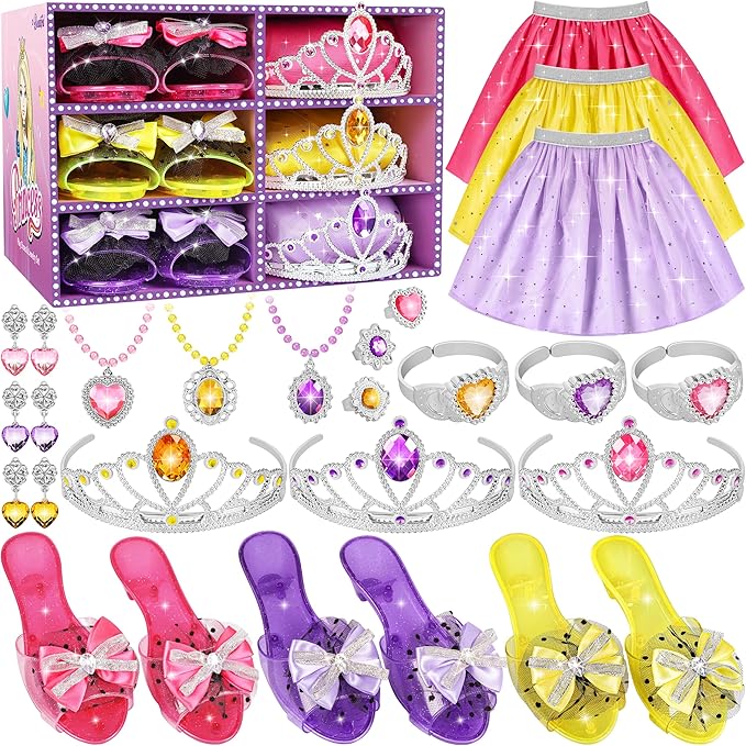 Princess Dress Up Toys & Jewelry Boutique,Girl Role Play Gifts,Kids Toys for 3-6 Years Girl Toddler B-Day Party Favors