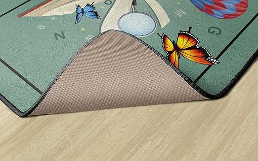 Flagship Carpets Explore Through Reading Children's Educational Area Rug for Kids Bedroom Mat, Home Play Room or Classroom Carpet, 4' x 6', Multicolor