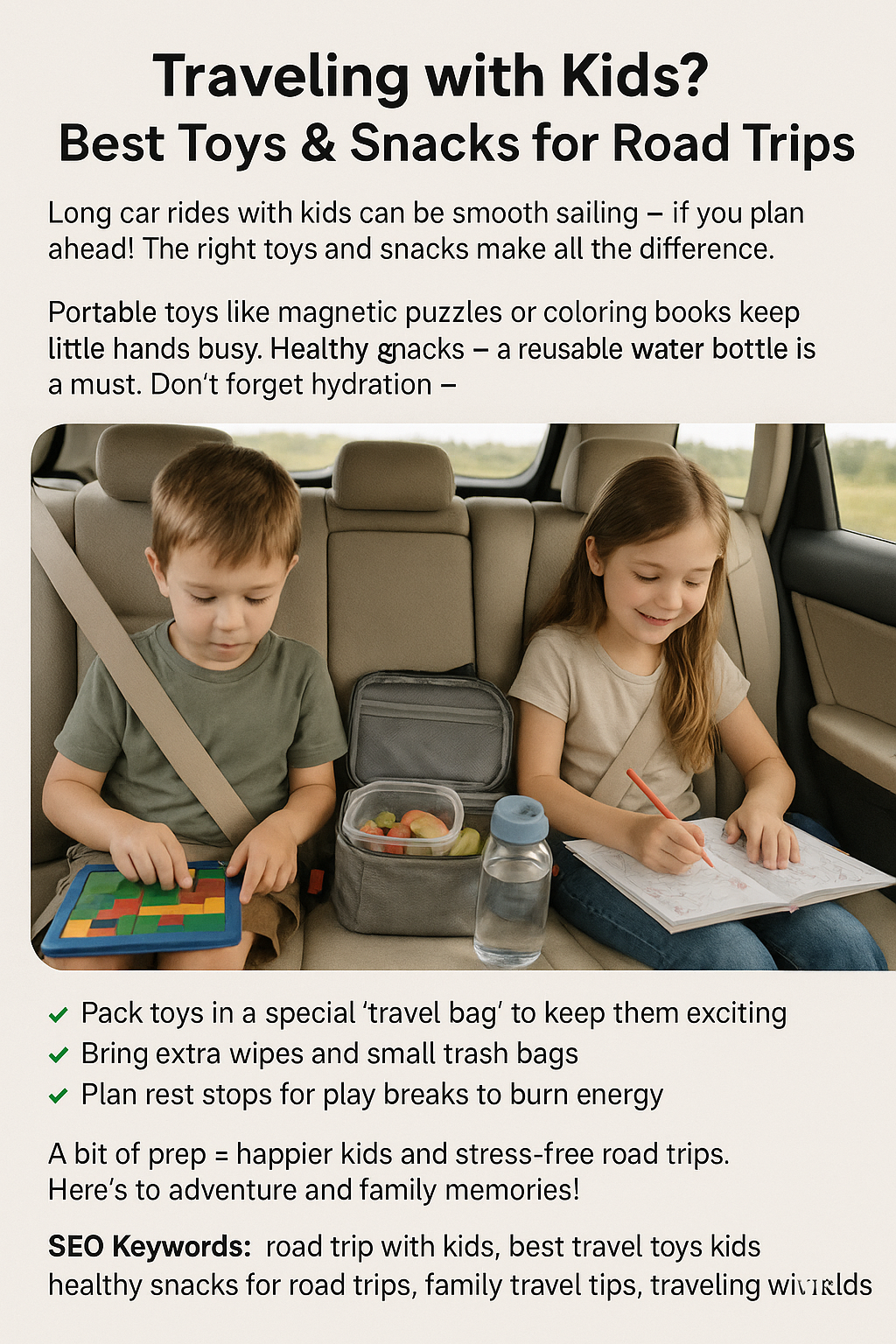 “Traveling with Kids? Best Toys & Snacks for Road Trips”