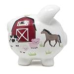 Child to Cherish Ceramic Piggy Bank for Boys (Barnyard)