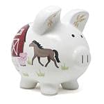 Child to Cherish Ceramic Piggy Bank for Boys (Barnyard)