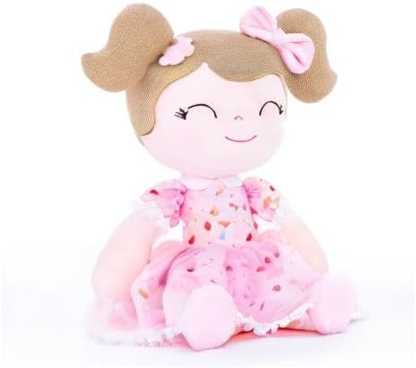 Gloveleya Baby Girl Gift Soft First Baby Doll Plush Doll Floral Pink 16"