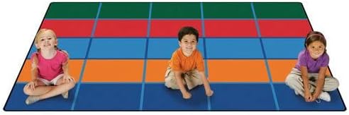 Carpets for Kids KID$Value Plus 72.91 Color Blocks Value Seating Classroom Rug 6ft x 9ft Rectangle Blue