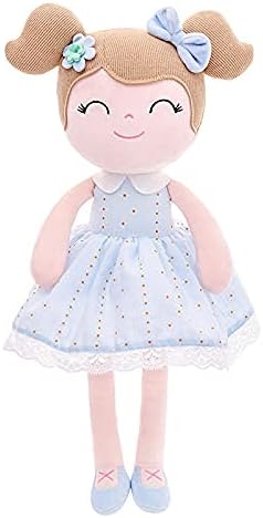 Gloveleya Baby Doll Girl Gifts Cloth Dolls Plush Toy Light Blue 16 Inches with Gift Box