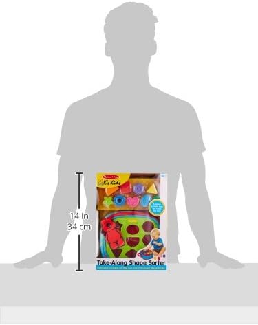 Melissa & Doug K's Kids Take-Along Shape Sorter Baby Toy with 2-Sided Activity Bag and 9 Textured Shape Blocks