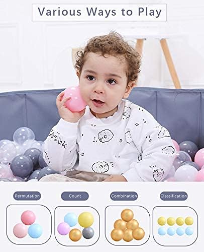 MoonxHome Ball Pit Balls for Toddlers, BPA Free Crush Proof Plastic Toy Balls for Ball Pit, Children's Pool Water Toys, Macaron Ocean Balls for Play Tent 2.15 Inch Pack of 100…