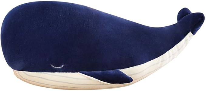 MUPI Whale Stuffed Animals Plush Pillow 4 Size Cute Soft Cotton Plushies Pillows Kawaii Blue Whale Toy Gifts for Kids Boys Girls Adults (Blue, 10 Inch)