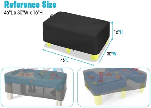 Water Table Cover for Simplay3,Waterproof Big River and Roads Water Play Tables Cover for Ages 4-8,Outdoor Large Water Table Covers for Activity Play Table-46X30X16in