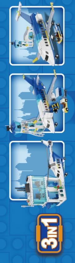 City Passenger Airplane Building Set, 711 PCS 3 IN 1 Plane Building Blocks Kit with Airport Terminal, Radar Tower, Luggage Truck, Planes Model Toys Gift for Boys Girls Kids 6 7 8 9+ Years Old