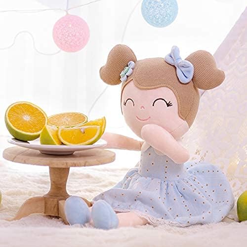 Gloveleya Baby Doll Girl Gifts Cloth Dolls Plush Toy Light Blue 16 Inches with Gift Box