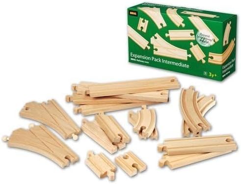 BRIO World Expansion Pack Intermediate - Works with All BRIO Train Sets - FSC-certified 16-Piece Wooden Train Tracks with Switches - Grow Existing Systems and Create Railway Empires - Kids Ages 3 & Up