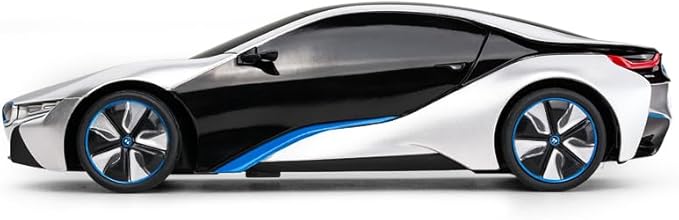 Official Licensed BMW I8 RC with 2.4Ghz| 1:24 Scale Radio Remote Control Super Sport Racing Hobby Model Toy for Boys, Girls, and Adults | Perfect Birthday Idea Gift (Silver)