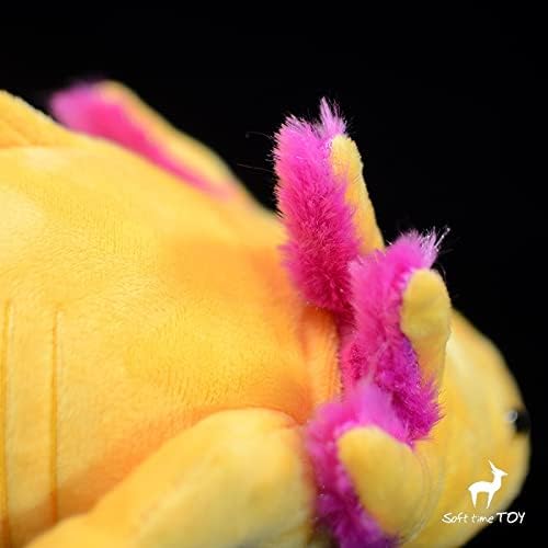 Tiny Heart Axolotl Plush, Axolotl Stuffed Animal, Lifelike Cute Yellow Axolotl Plush Toy, Gifts for Kids, Girls for Gifts 20 Inches Long(Yellow)