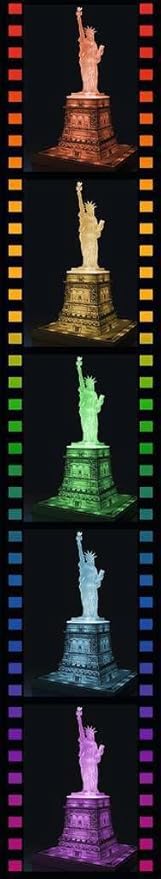 Ravensburger Statue of Liberty Night Edition - 108 Piece 3D Jigsaw Puzzle for Kids and Adults | Precision Fit with Easy Click Technology | Durable Display Piece | Over a Century of Quality