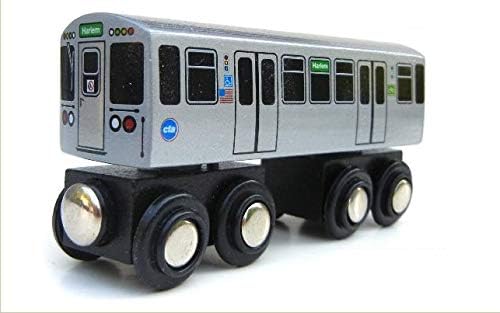 MUNI PALS Munipals Wooden Chicago Transit Authority CTA L Subway Train Three (3) Car Set Orange Pink Green Lines