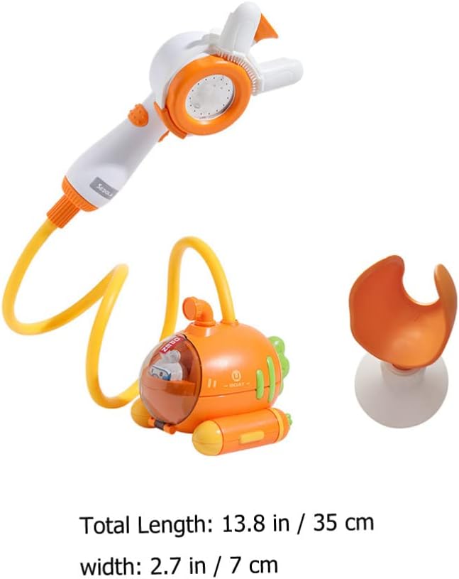 Toyvian Bath Toy Submarine Battery Operated Water Pump with Hand Shower Head Cartoon Carrot Bathtub Toy for Purple Bathroom Accessories