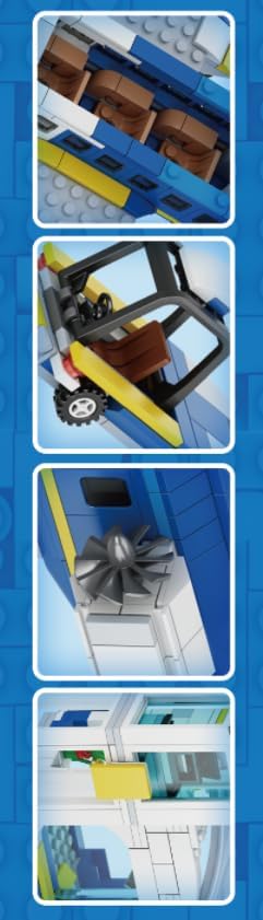 City Passenger Airplane Building Set, 711 PCS 3 IN 1 Plane Building Blocks Kit with Airport Terminal, Radar Tower, Luggage Truck, Planes Model Toys Gift for Boys Girls Kids 6 7 8 9+ Years Old