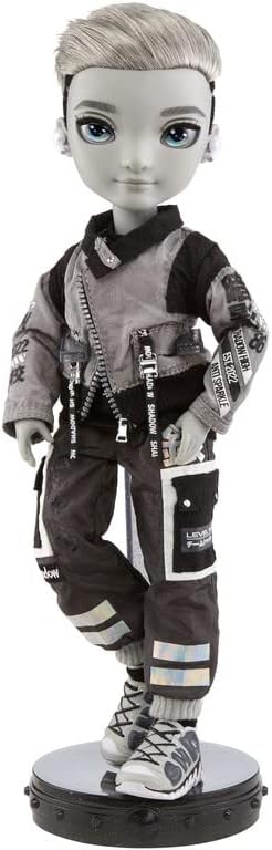 Rainbow High Shadow Series 1 Ash Silverstone- Greyscale Boy Fashion Doll. 2 Silver Designer Outfits to Mix & Match with Accessories, Great Gift, Multicolor, 583578EUC