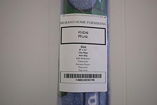 Kids Rug City MAP Area Rug 8 x 11 Non Slip Gel Backing Size approximate: 7' feet 2" inch by 10' ft (7'2" X 10')