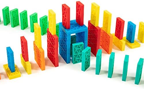 Bulk Dominoes Dominoes Kinetic Kit, 101 Starter 118pc, STEM STEAM Toy for Kids, Building, Toppling, Chain Reaction Sets